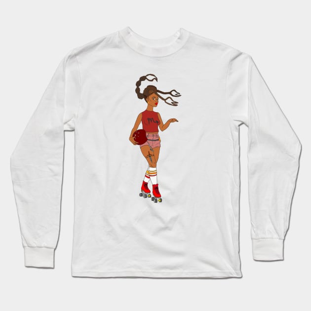 Scorpio Astro Rollergirl Long Sleeve T-Shirt by Hotanist